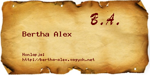 Bertha Alex névjegykártya