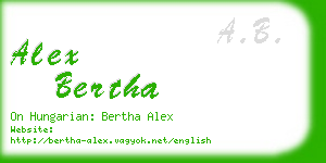 alex bertha business card